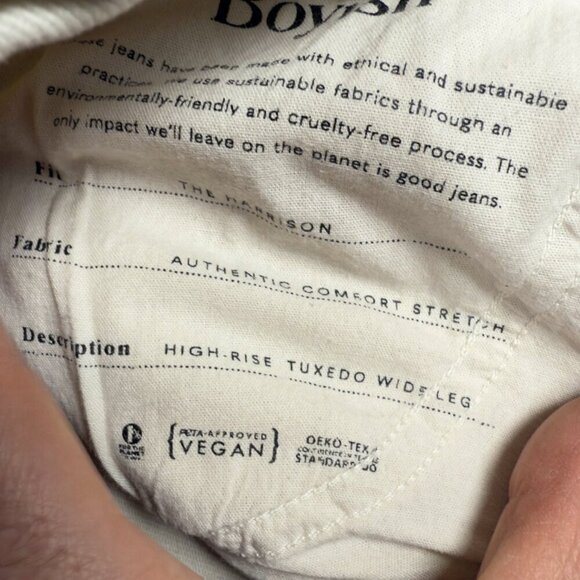BOYISH‎ The Harrison Wide Leg Natural Upcycled Holt RENFREW Jeans Denim sz 26 - Picture 10 of 12